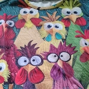 Men's Colorful Multicolor XXL AOP Chicken Run All Over Print Cartoon Sweatshirt